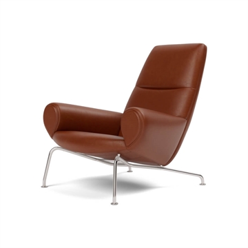 Fredericia Furniture Wegner Queen Stol 1010 Lenestol - Cera 905 Russet Brown, vinkel 1